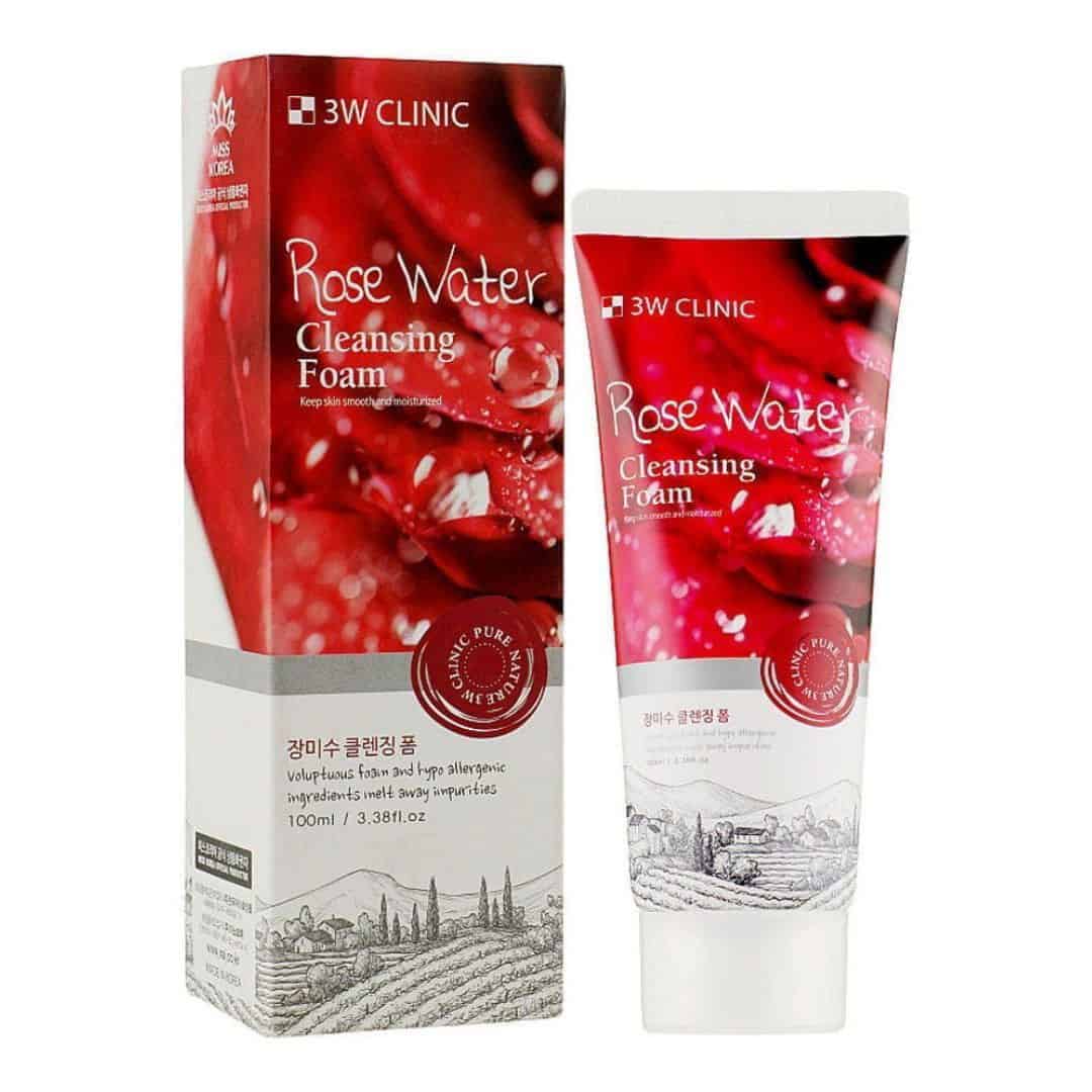 (Buy 2 Get 1 Free) 3W Clinic Rose Water Cleansing Foam
